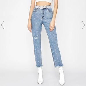 Dolls Kill DOGMA sequined mom jeans- size 24